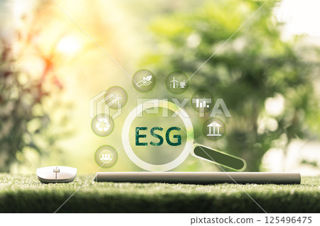 ESG finance drives businesses to adopt sustainable practices, integrating eco-friendly strategies to protect the earth, promote green economy and ensure environmental responsibility within companies. 125496475