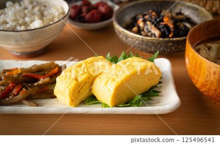 桌上厚烤蛋，煎蛋，滾蛋 125496541