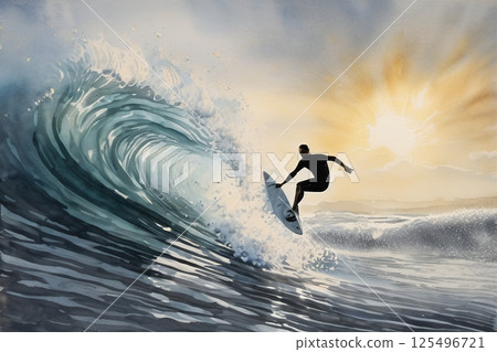 年輕人享受衝浪這項海上運動 125496721