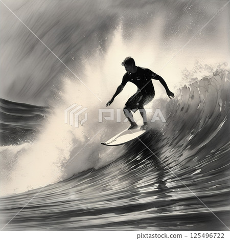 Young people enjoying the ocean sport of surfing 125496722