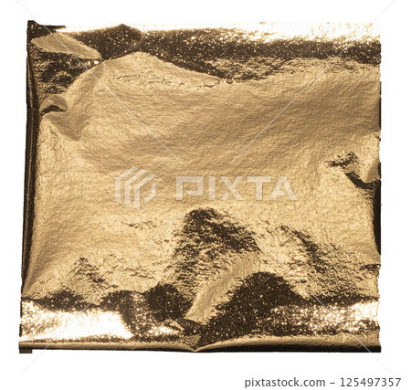 Golden and bronze foil frame with ragged, uneven edges. Metallic texture with sparkle, glitter, and Golden and bronze foil frame with ragged, uneven edges. Metallic texture with sparkle, glitter, and 125497357