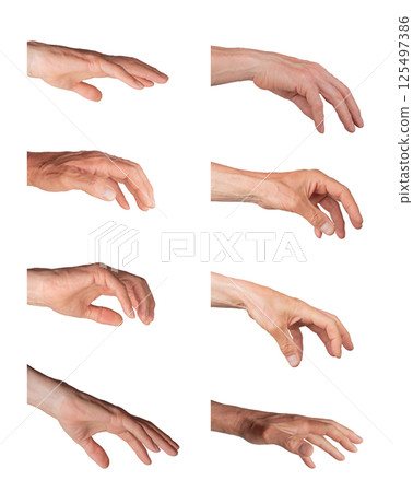 Manipulate concept with male hand gesture. Bossy leader pose showing control, authority, power, 125497386