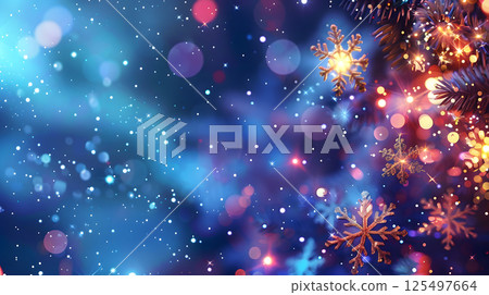 Christmas colorful background in futuristic digital style for your design. AI Generated 125497664
