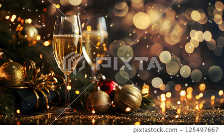Christmas colorful background in futuristic digital style for your design. AI Generated Christmas colorful background in futuristic digital style for your design. AI Generated 125497667