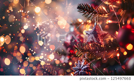 Christmas colorful background in futuristic digital style for your design. AI Generated Christmas colorful background in futuristic digital style for your design. AI Generated 125497668