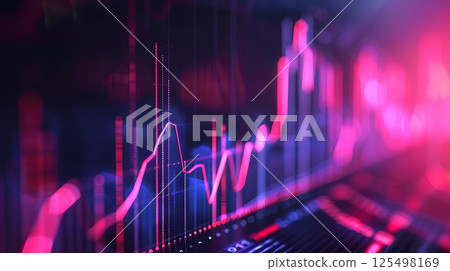 Finance, Bitcoin, charts and currency exchange, investment growth and capital investment. AI Generated 125498169