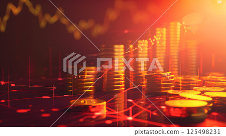 Finance, Bitcoin, charts and currency exchange, investment growth and capital investment. AI Generated Finance, Bitcoin, charts and currency exchange, investment growth and capital investment. AI Generated 125498231