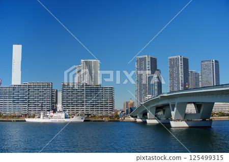 東京灣地區晴海碼頭的風景 125499315