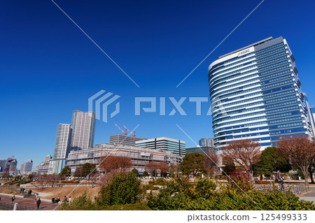 東京灣區:晴海運河和豐洲街道 東京灣區:晴海運河和豐洲街道 125499333