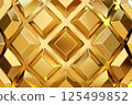 Golden diamond shapes in an embossed pattern. Luxurious, dimensional surface perfect for high end textures, fashion design, and jewelry themed visuals 125499852