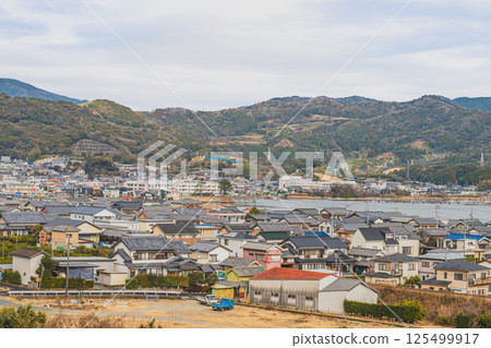 從濱松市（靜岡縣）三日山高處眺望三日街景和豬之花湖 125499917