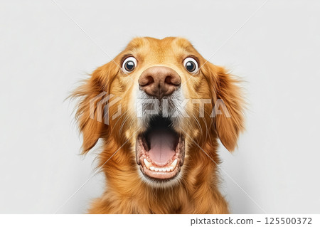 AI-generated image: Surprised golden retriever 125500372