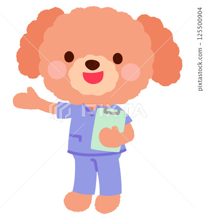 可愛的狗狗醫生 一位穿著手術服的狗狗醫生 125500904