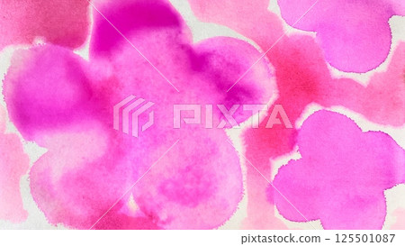 Pink pattern painted with watercolors, flower painting with watercolor paints, background illustration painted with pink watercolor paints 125501087