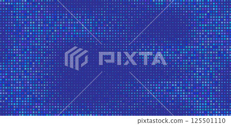 Vector Blue Tech Finance Fintech Background. Abstract Pixel Pattern. Digital Business Technology or Science Research Presentation Backdrop 125501110