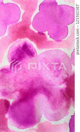 Pink pattern painted with watercolors, flower painting with watercolor paints, background illustration painted with pink watercolor paints 125501567
