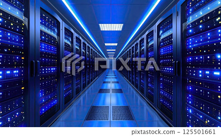 《AI image》Server room data center image 125501661