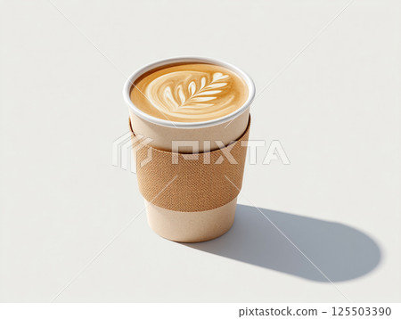 Eco-friendly take-out lattes: Eco cups and latte art 125503390