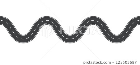 top view of winding road isolated. vector illustration 125503687