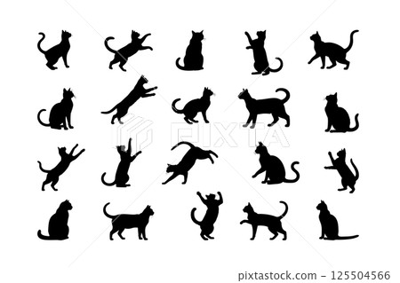 Cat silhouette image set Cat silhouette image set 125504566