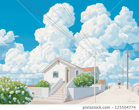 Under the blue sky, everyday summer 125504774