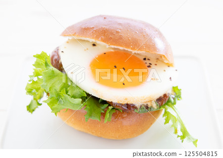 Delicious Teriyaki Egg Burger Delicious Teriyaki Egg Burger 125504815