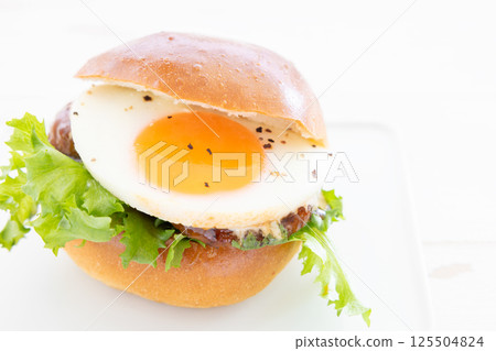 Delicious Teriyaki Egg Burger Delicious Teriyaki Egg Burger 125504824