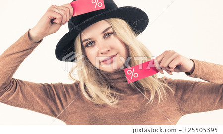 Woman after sale shopping 125505395