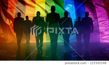 lgbt flag with modern men background. 125505546