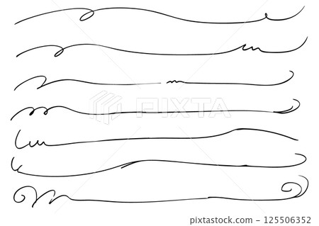 字母下方手繪線條下劃線設定向量 125506352