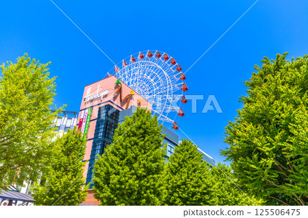 日本橫濱城市景觀，俯瞰中心北站、都築阪急摩天輪等。 125506475