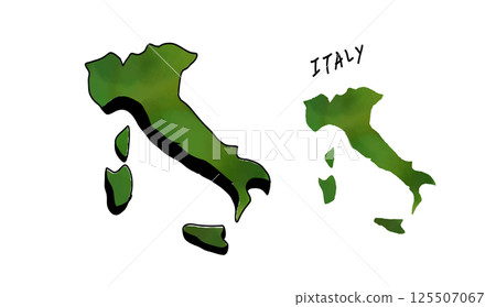 Vector illustration of a hand-drawn map of Italy painted in watercolor Vector illustration of a hand-drawn map of Italy painted in watercolor 125507067