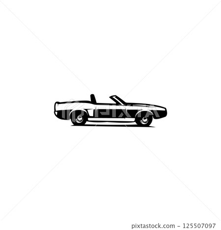 mustang mach 1 car supported white background side view. best for logos, badges and emblems 125507097
