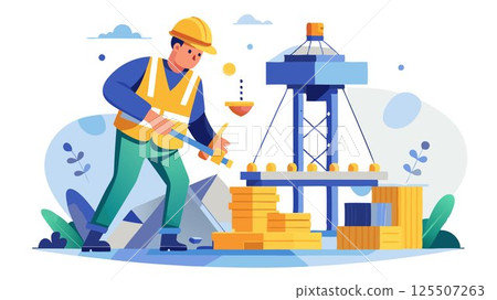 Crafts concrete into sturdy, reliable foundations and structural elements. 125507263