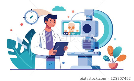 Radiologic technologists operate specialized equipment to capture images of the human body for medical diagnosis. Radiologic technologists operate specialized equipment to capture images of the human body for medical diagnosis. 125507492