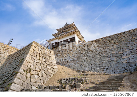 丸龜城石牆與天守閣的風景 125507807