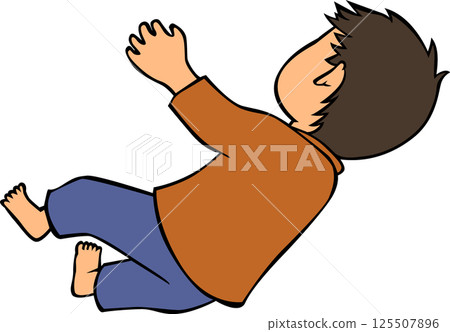 Falling child line drawing Falling child line drawing 125507896