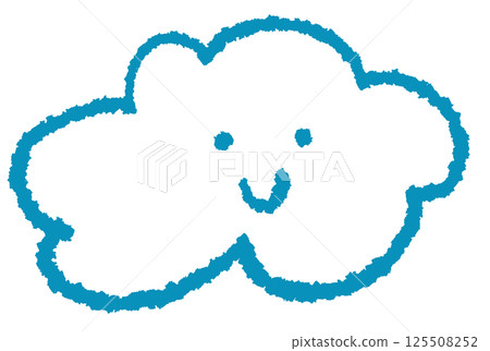 一朵帶著笑臉的白雲插圖 125508252