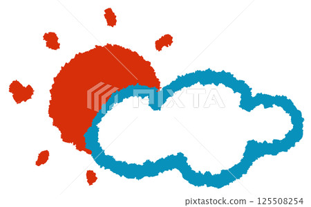 紅日白雲插畫 紅日白雲插畫 125508254