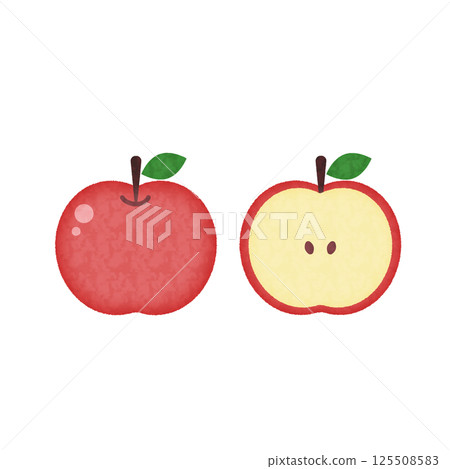簡單的紅蘋果水彩插圖 125508583