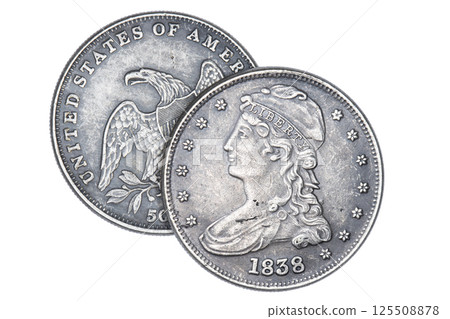 Silver 50 cent coin 125508878