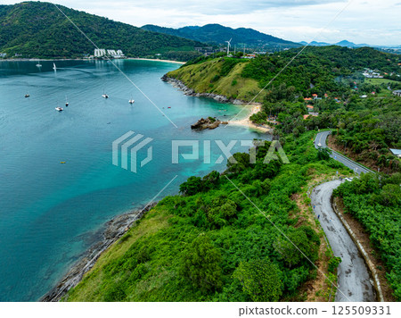 High angle view sea landscape background,Beautiful Phuket island Thailand 125509331