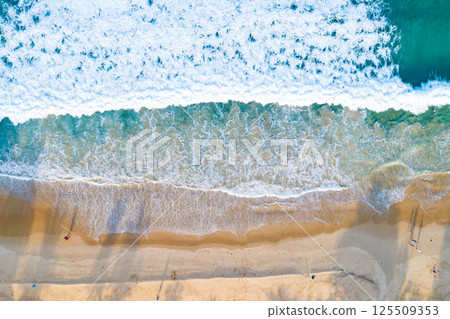 Aerial view beautiful sea surface nature background,Amazing waves texture ocean sea background 125509353