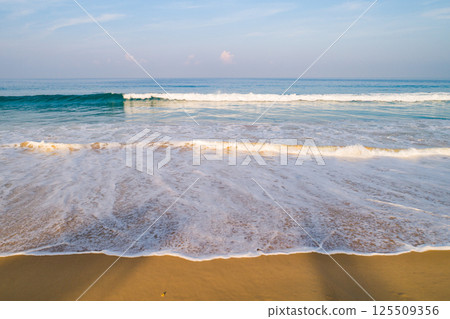 Aerial view beautiful sea surface nature background,Amazing waves texture ocean sea background 125509356