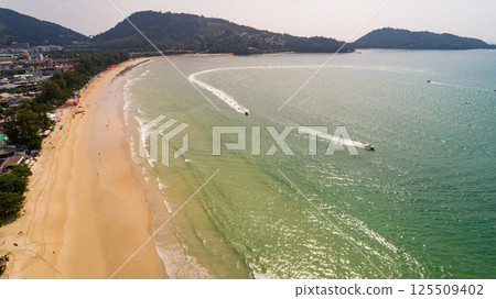 High angle view Patong beach at Phuket Thailand High angle view Patong beach at Phuket Thailand 125509402