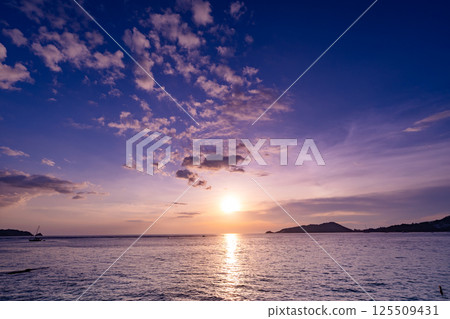 Amazing light sunset or sunrise sky landscape view,Beautiful nature colorful sky background Amazing light sunset or sunrise sky landscape view,Beautiful nature colorful sky background 125509431