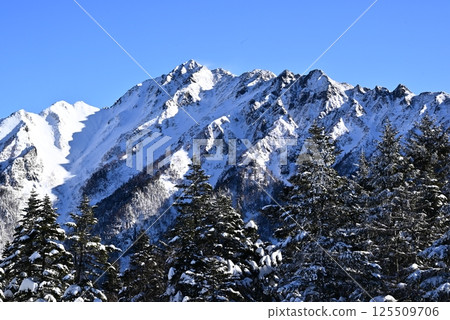 Nishihotakadake in a snowy landscape Nishihotakadake in a snowy landscape 125509706