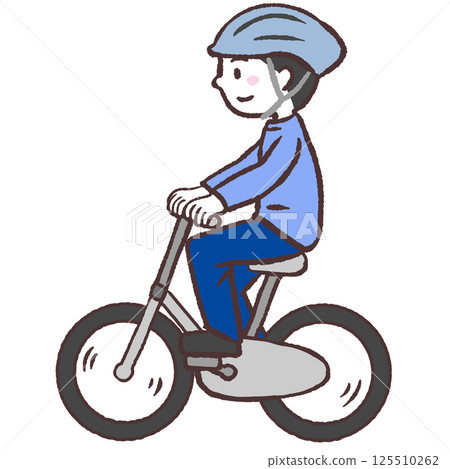 Illustration of a man riding a bicycle 125510262