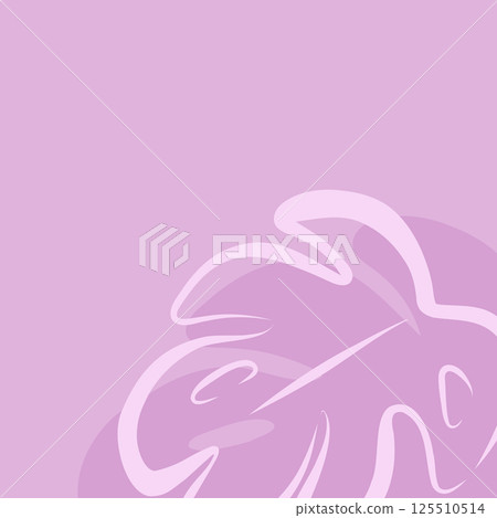 Monstera style tropical plant vector background square purple 125510514