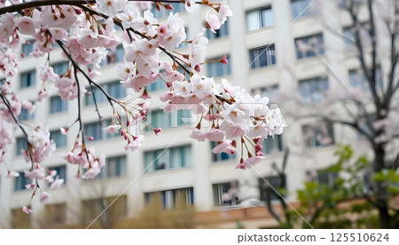 Scenery with cherry blossoms 125510624